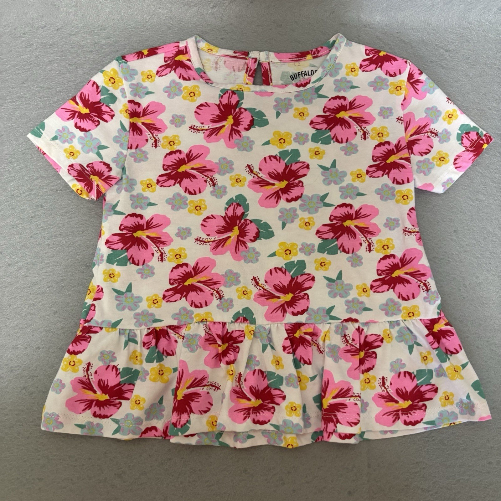 Buffalo By David Bitton Pink And White Floral Print Toddler Girl 4T