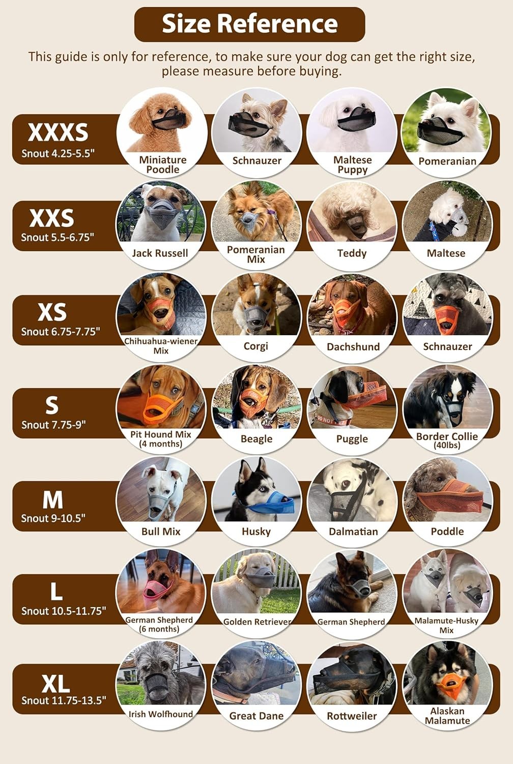 Adjustable Dog Muzzle for Small Dogs, Breathable
