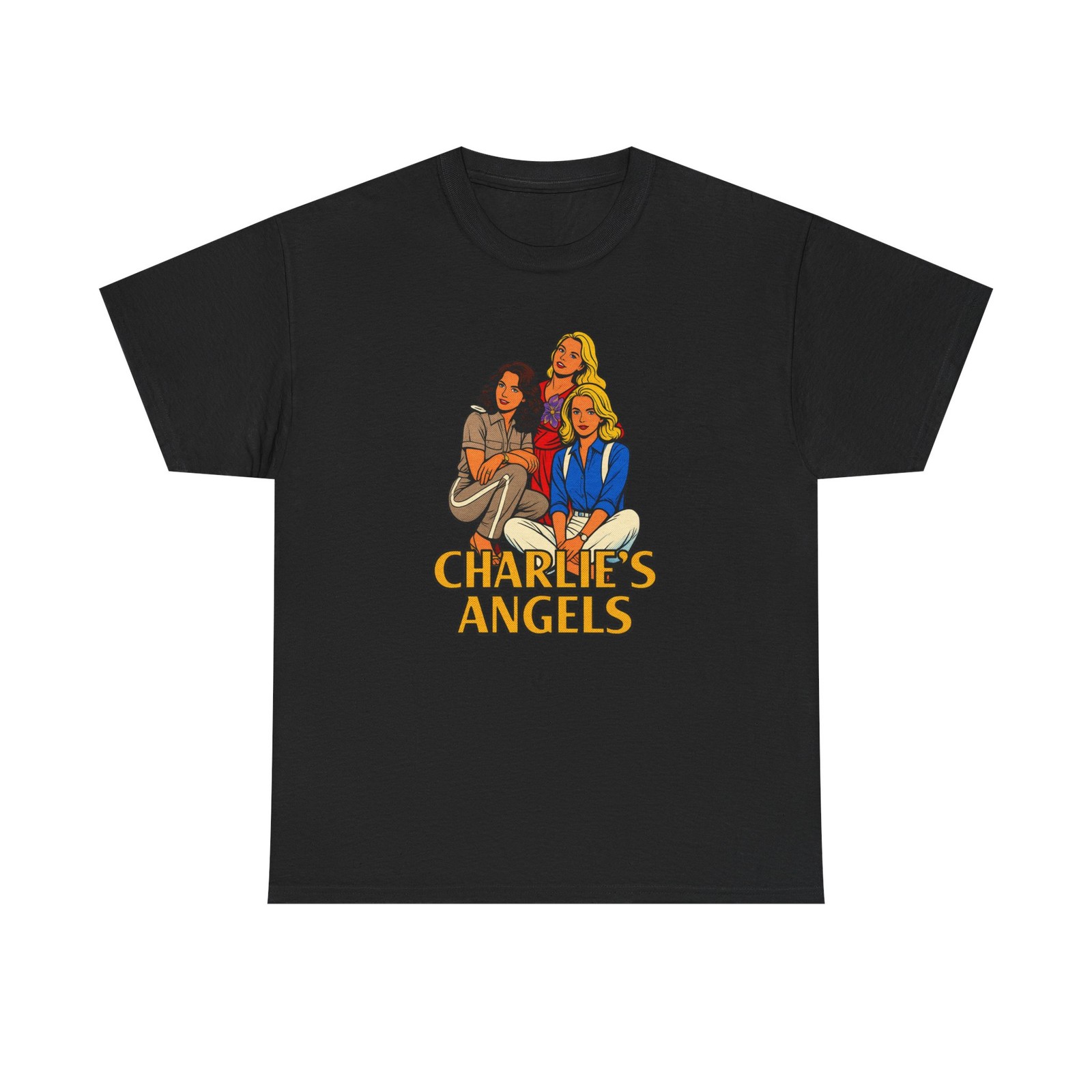 Charlie's Angels Unisex Heavy Cotton T-Shirt, Classic TV Show Fan Gift, Retro