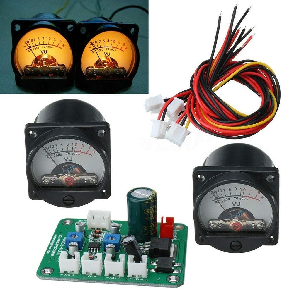 Vu Meter 2x Panel Vu Meter Warm Back Light Recording & Audio Level Amp With Driv