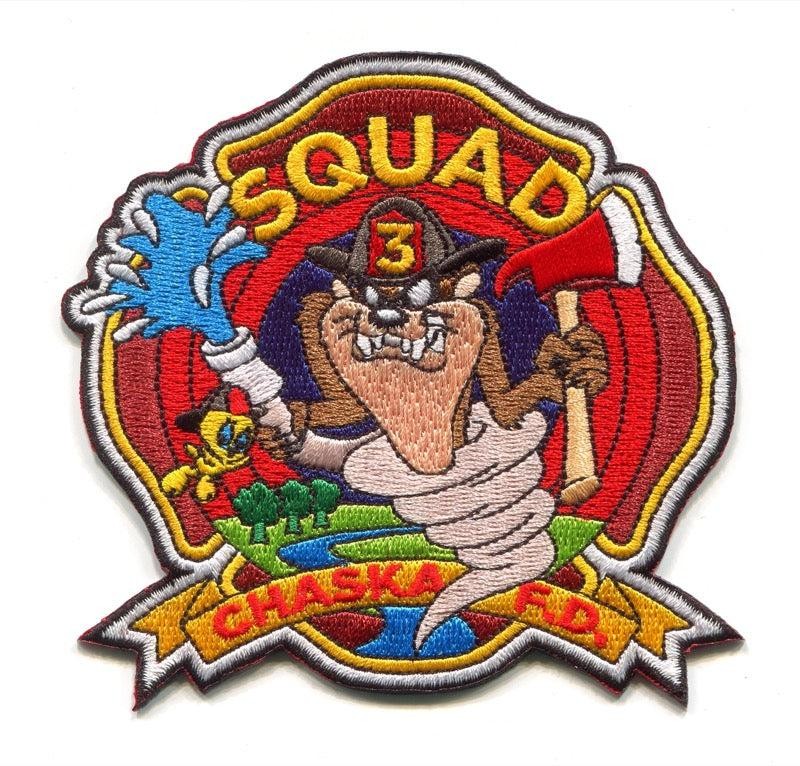 Chaska Fire Department Squad 3 Patch Minnesota MN Taz Looney Tunes