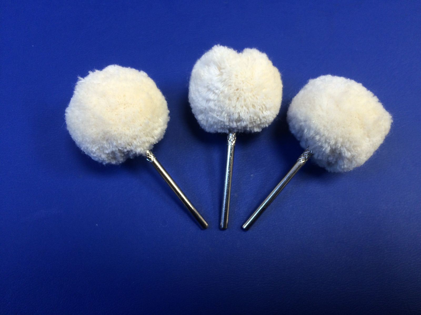 MINIATURE MOUNTED SOFT  COTTON POLISHING BUFF  EXTRA FULL 2.35mm Shank-Set of 3