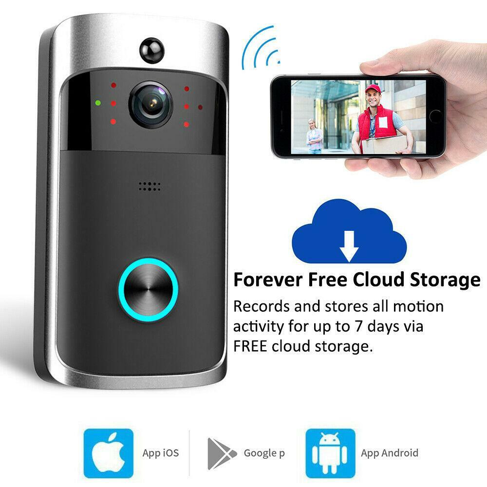 Wireless WiFi Video Doorbell 720P Smart Door Ring Intercom Security Camera Bell