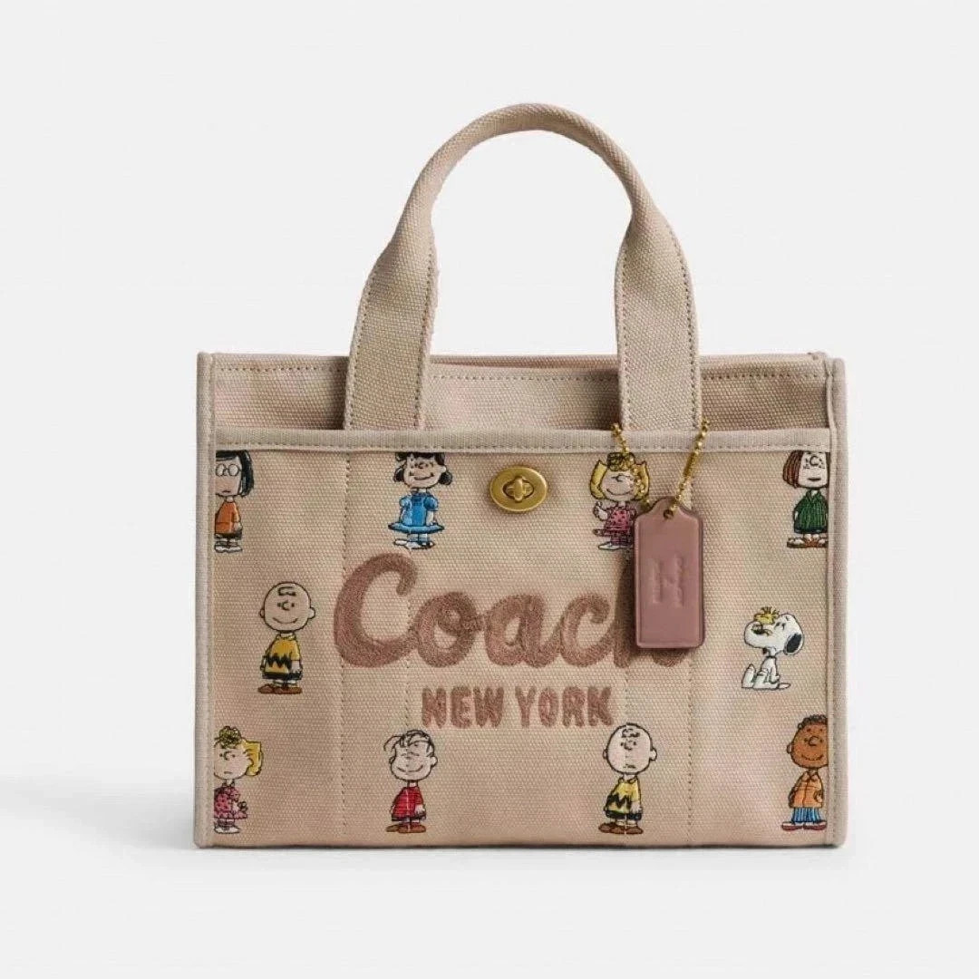 New Coach CBH43 Peanuts Tote 26 Canvas & orange strap Outlet Japan