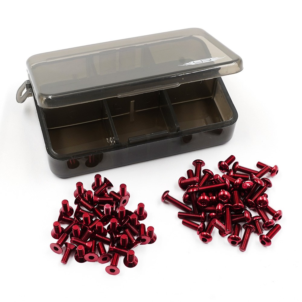Yeah Racing TSAS-0038RD 7075 Aluminum Screw Assorted Set w/Box for Fazer D2 FZD2