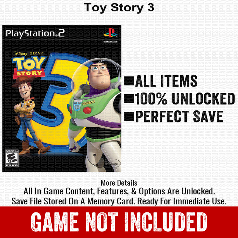 Toy Story 3 100% PS2 Memory Card All CHEATS ITEMS