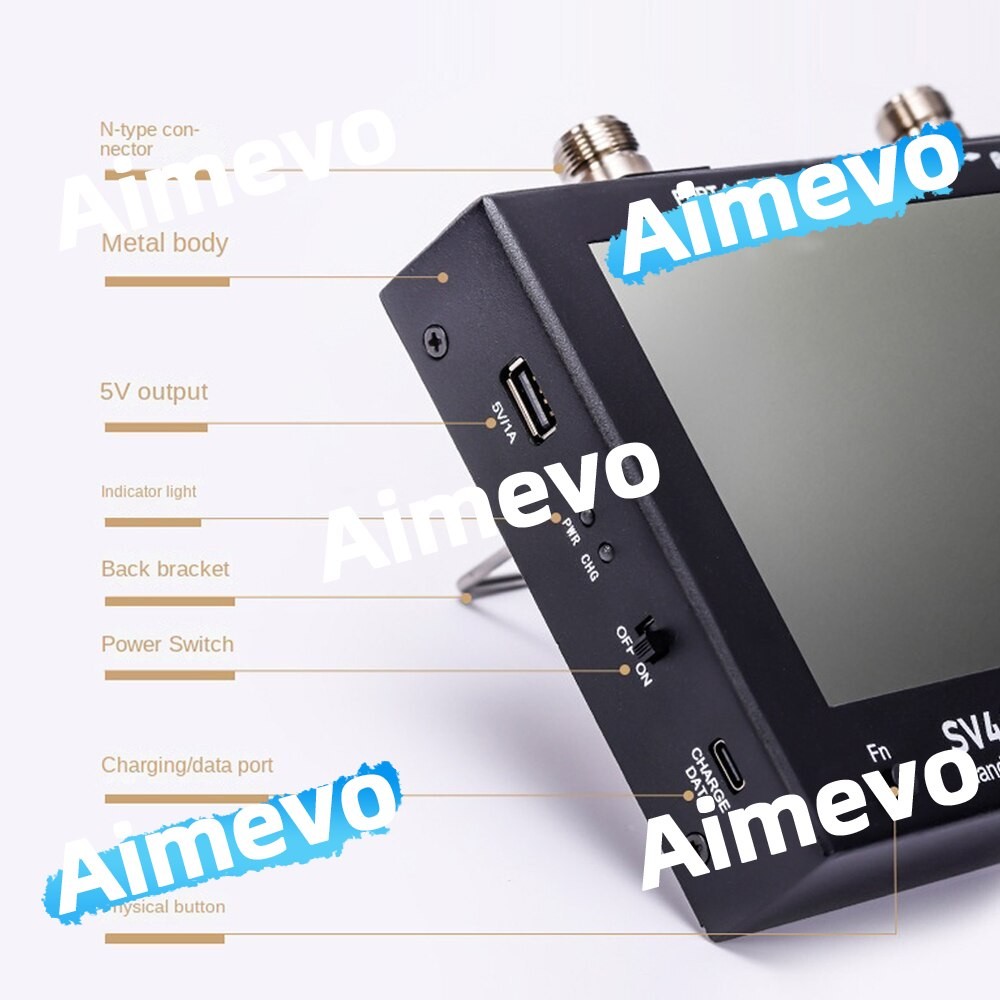 SV4401A 50KHz-4.4GHz VNA Vector Network Analyzer 100DB Dynamic 7 Inch Touch LCD