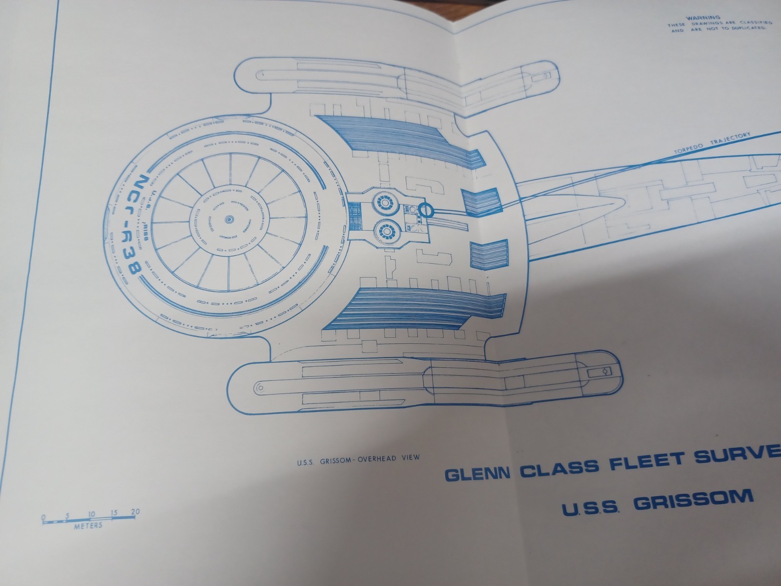 Star Trek blue prints USS Grissom 4 sheets 1986
