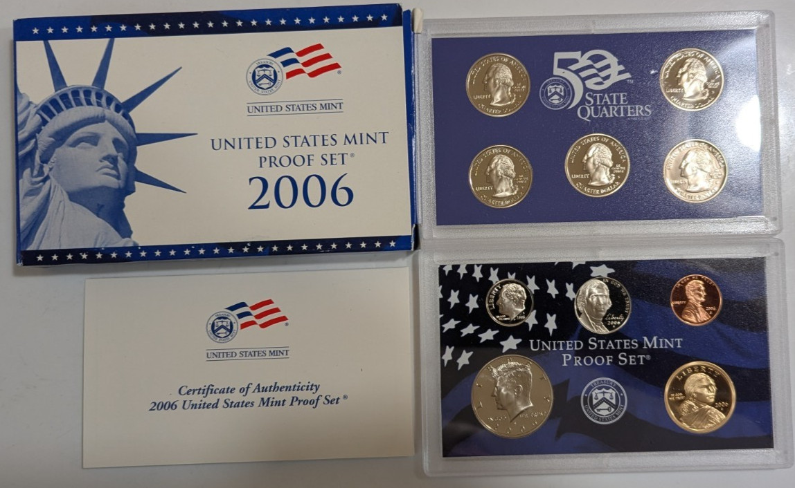 2006‑S U.S. Mint Proof Set – 10 Coin Clad – Box & COA – Clear Lenses