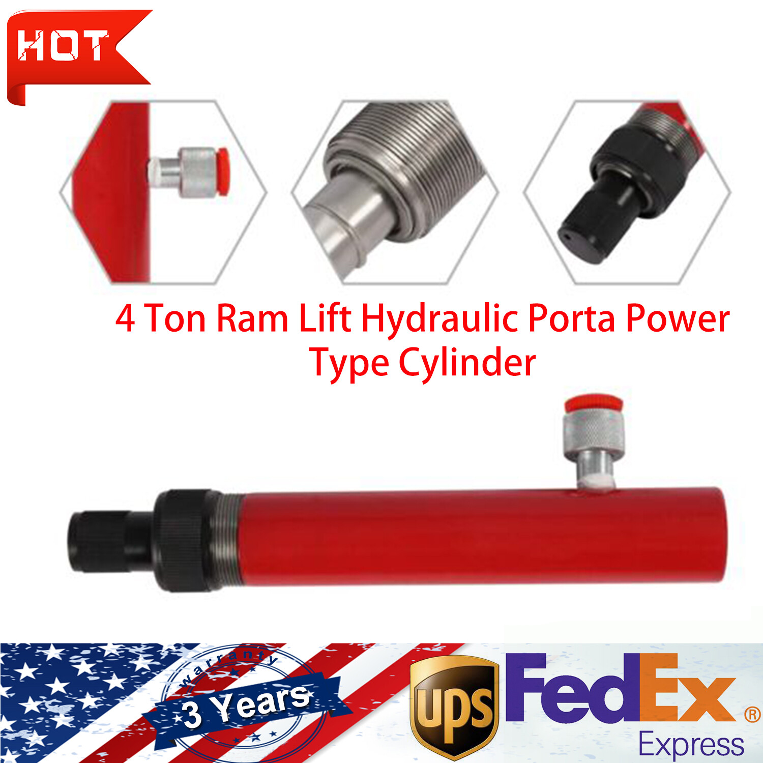 4 Ton Ram Lift Hydraulic Porta Power Type Cylinder Auto Body Shop Repairment