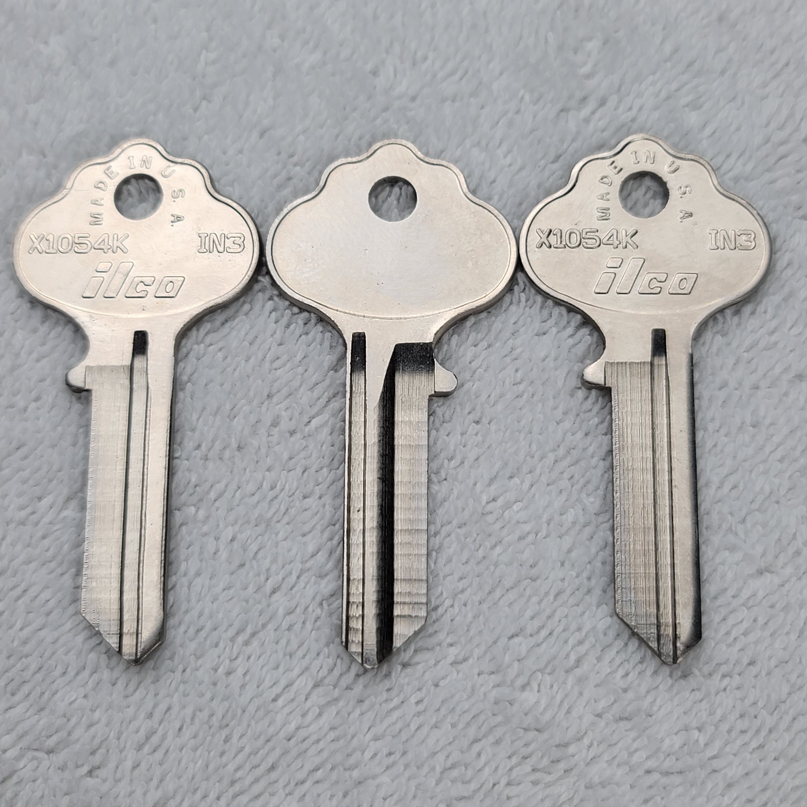 Ilco X1054K IN3 Key Blanks Ilco 1054K Lot of 3 New Old Stock