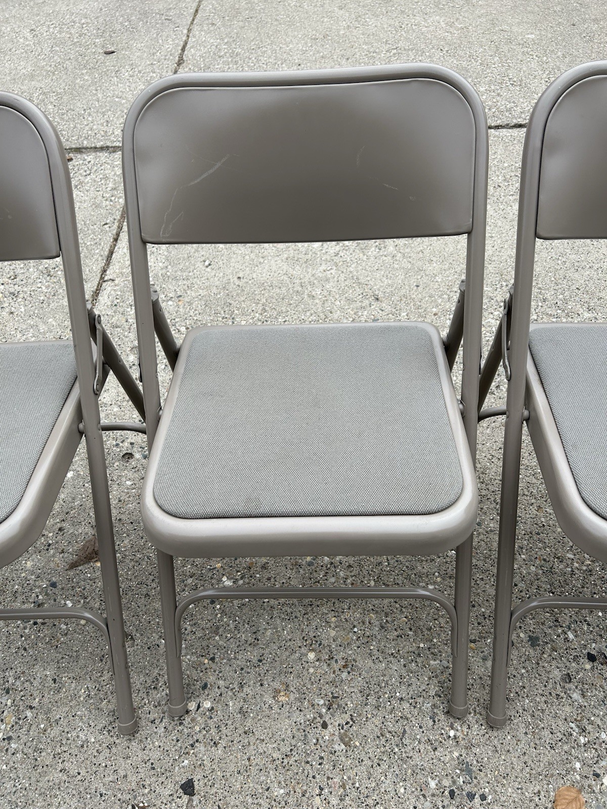 4 Samsonite Vtg Metal Folding Chairs Model 2800 Sage