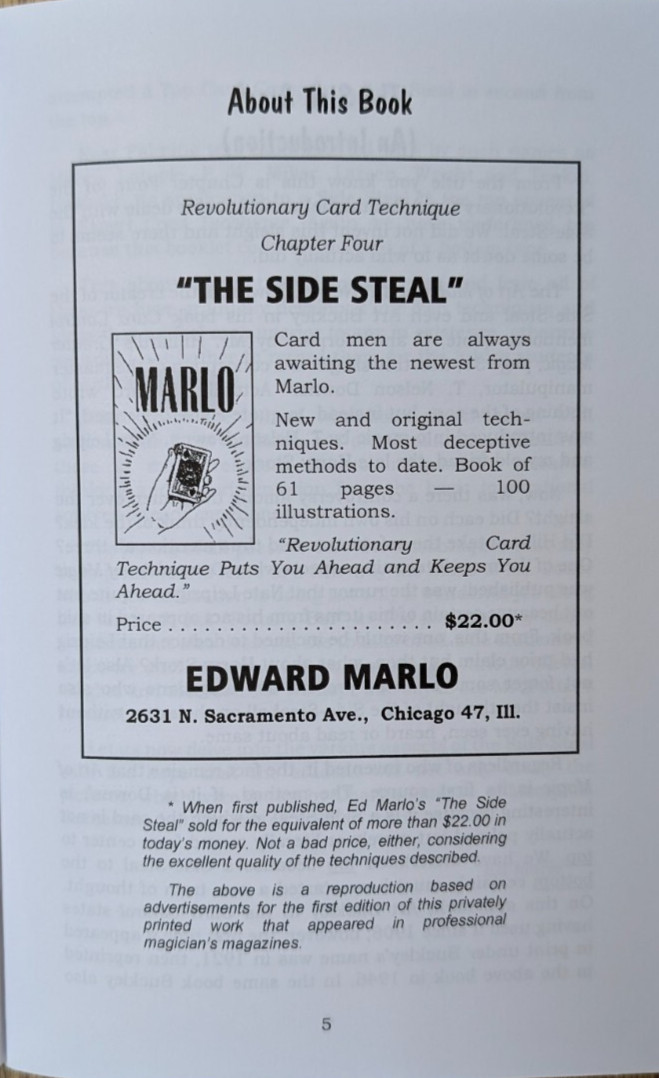 The Side Steal by Ed Marlo (RCT Chapter 4)