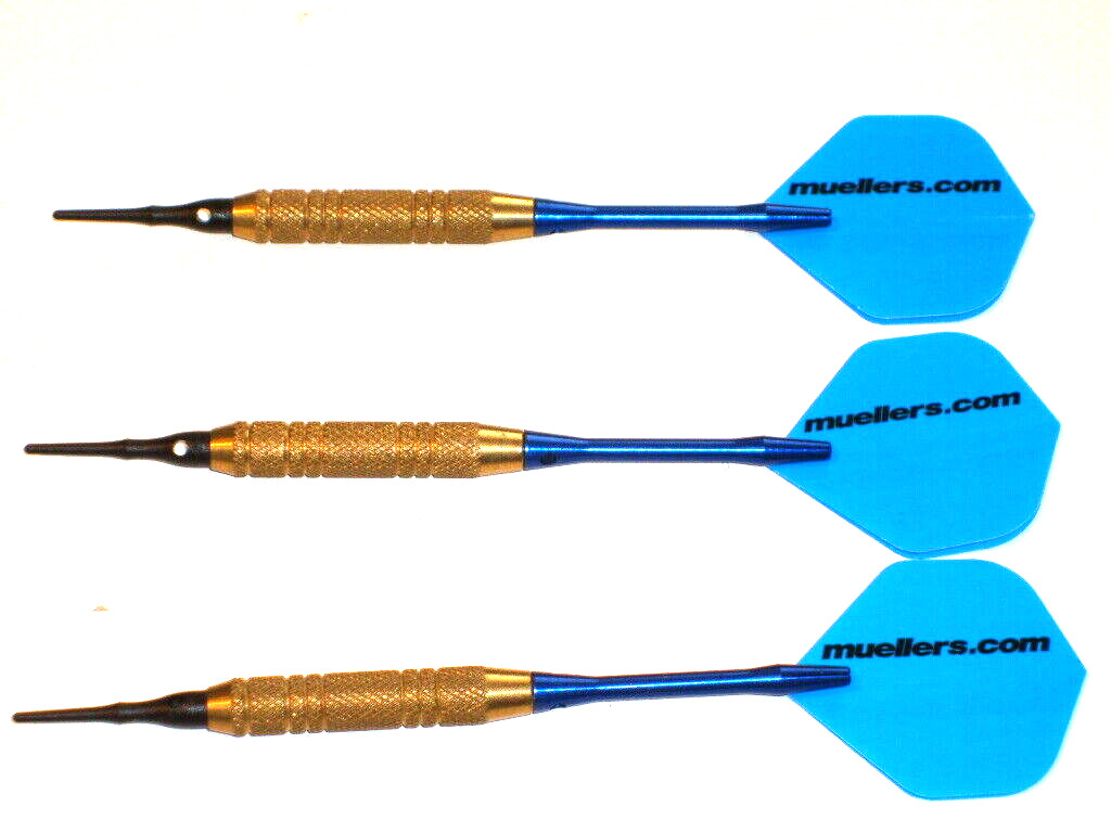 Soft Tip Darts Used 17 Gram Brass with New Aluminum Shafts & Flights #2825
