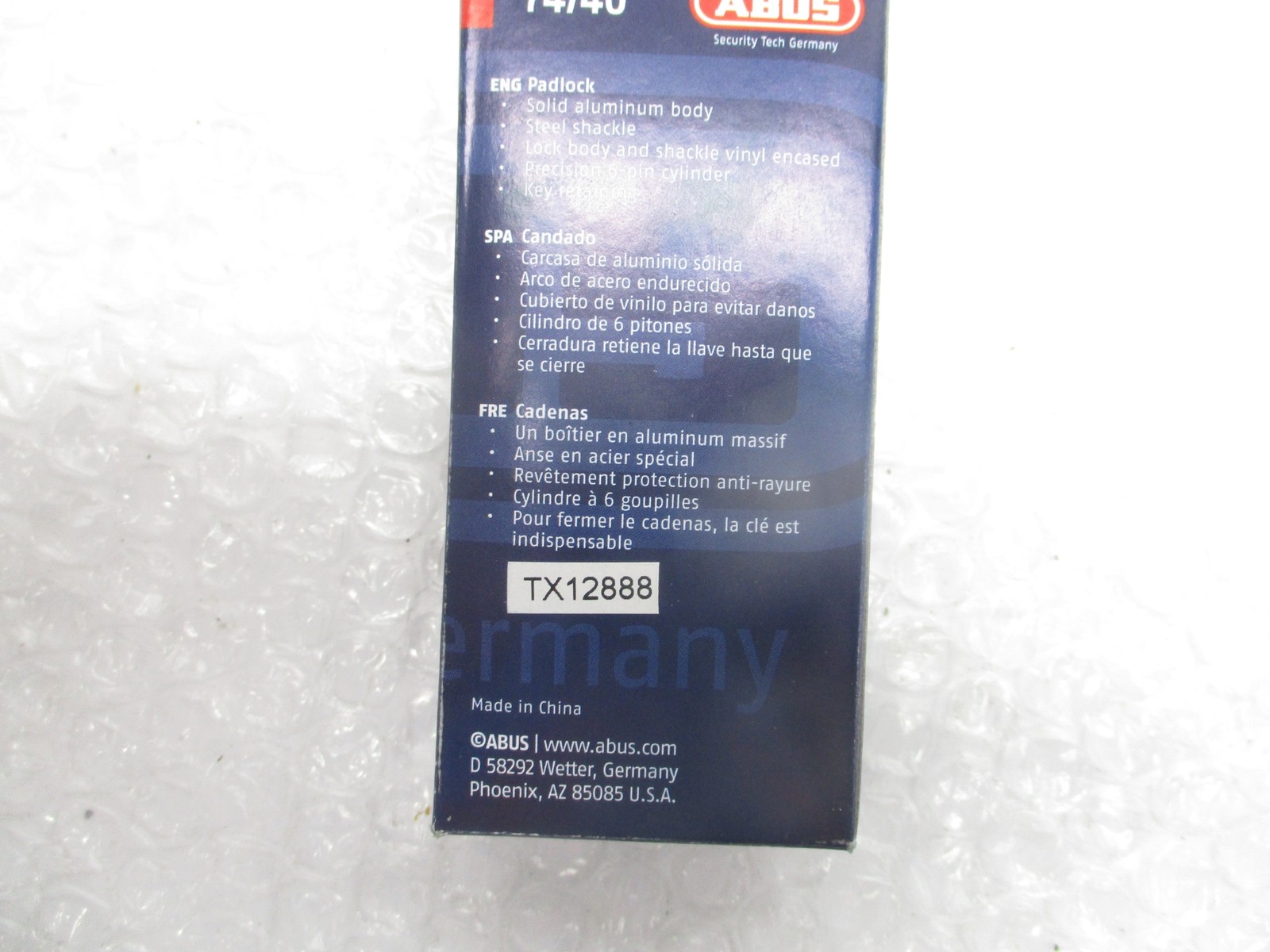 ABUS 74/40 45WM62 LOCKOUT PADLOCK RED NSMP