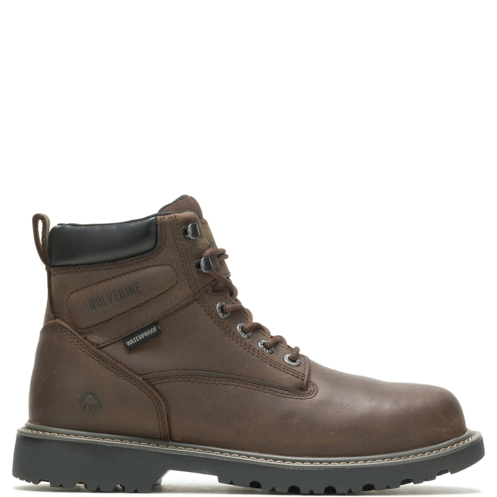 WOLVERINE Men's Floorhand Waterproof Steeltoe 6" Work Boot, Dark Brown, 9.5M