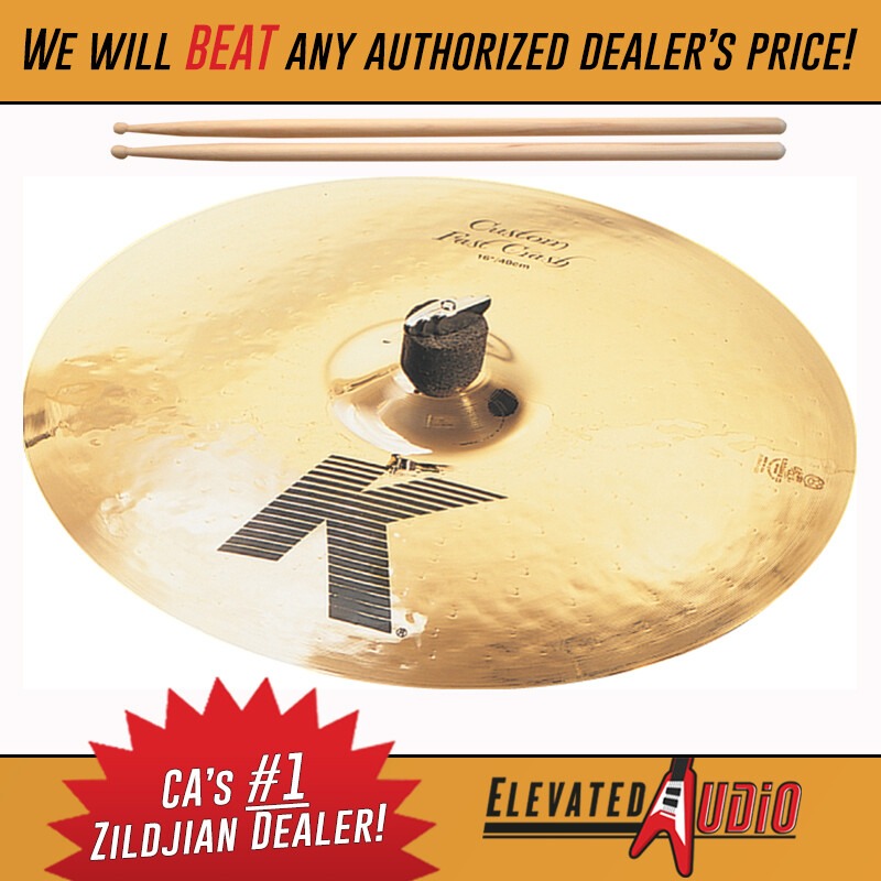 Zildjian K Custom 16" Fast Crash Cymbal w/ FREE Sticks! MAKE OFFER or Buy NOW!