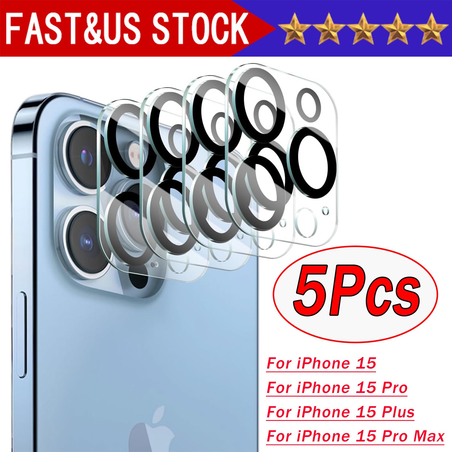 For iPhone 15 14 13 12 11 Pro Max Tempered Glass Camera Lens Cover Protector Lot
