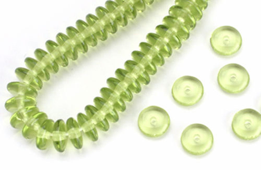 100 Lucious Olivine Czech Glass Rondelle Beads 6MM