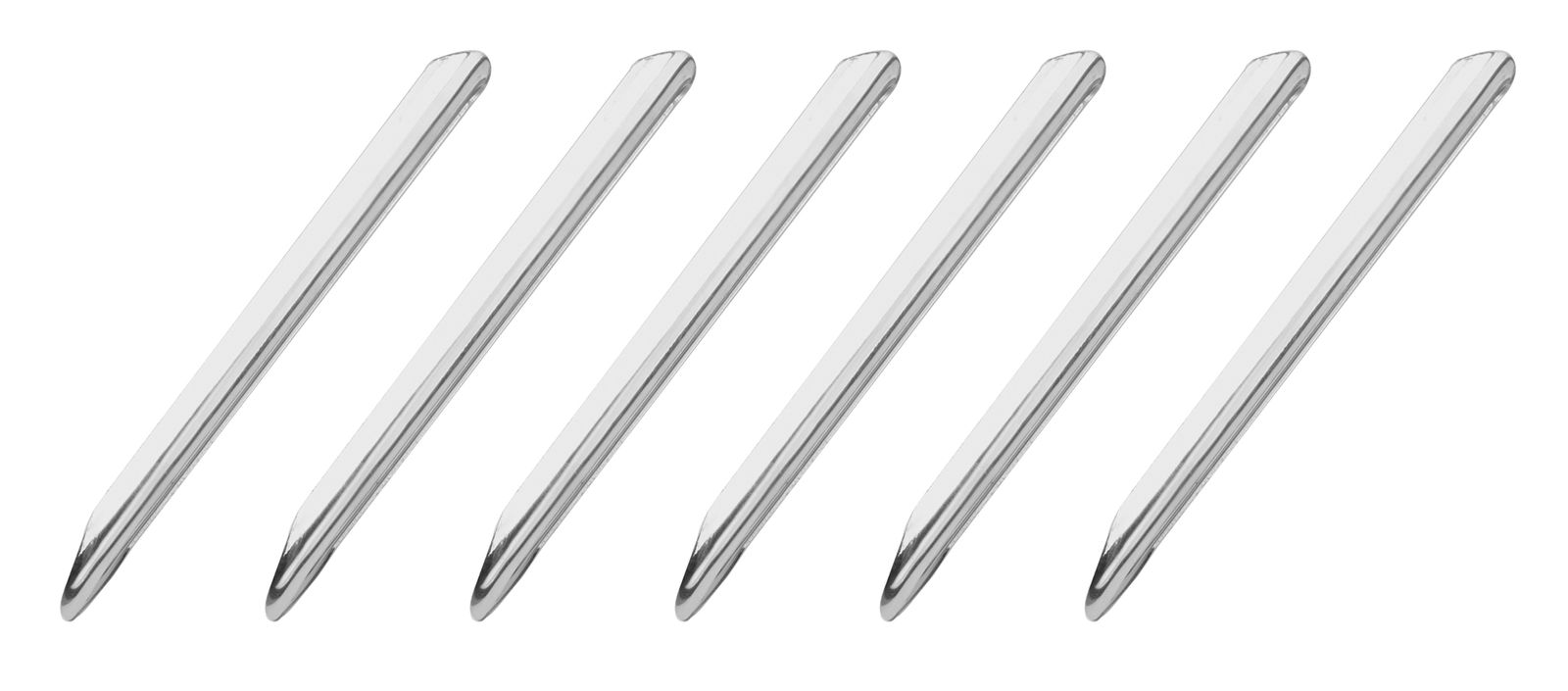 6PK Spatula Scoops, 6.3" - Stainless Steel - Rounded / Pointed End - Eisco Labs