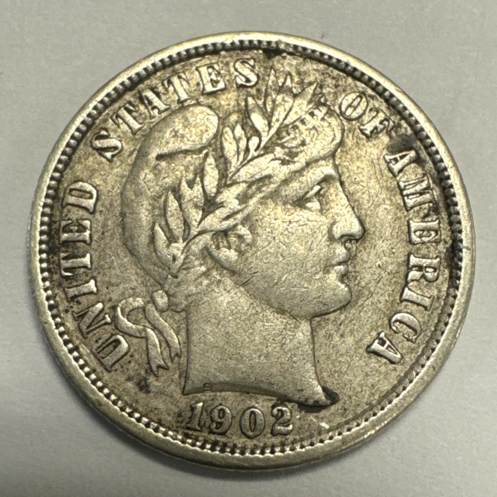 1902-S Barber Silver Dime VF-XF