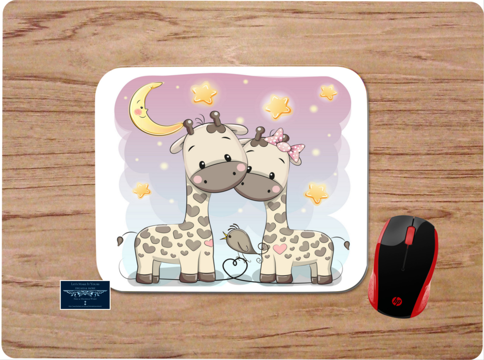 GIRAFFE CARTOON COUPLE MOON STARS BIRD MOUSE PAD DESK MAT HOME SCHOOL NONSLIP