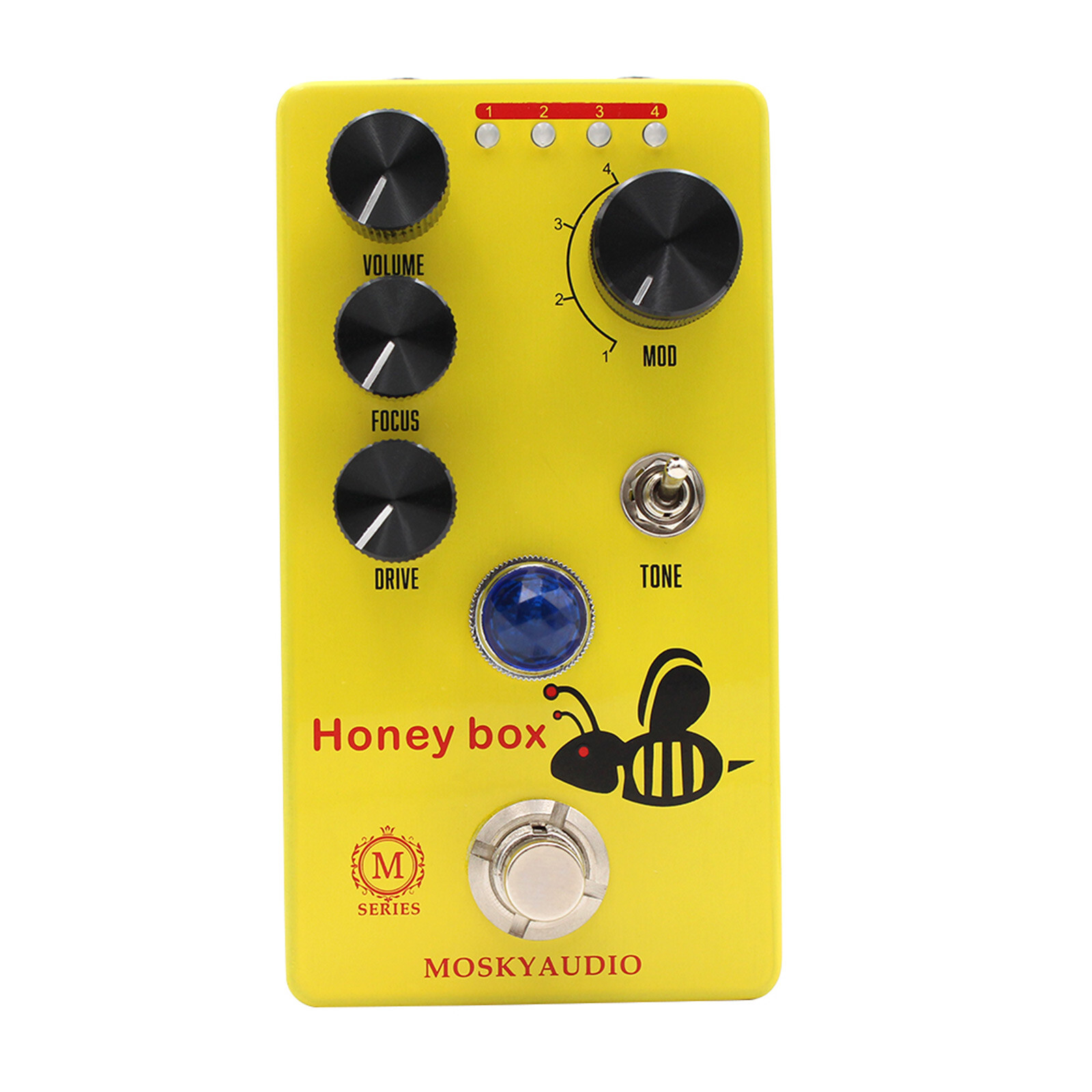 MOSKYaudio Electric Guitar Bass Dynamic Overdrive Pedal - 4 Modes 2 Sounds