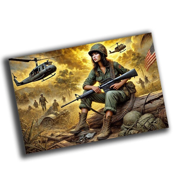 nice vintage woman Vietnam War era retro Photo Glossy 4*6 in δ67