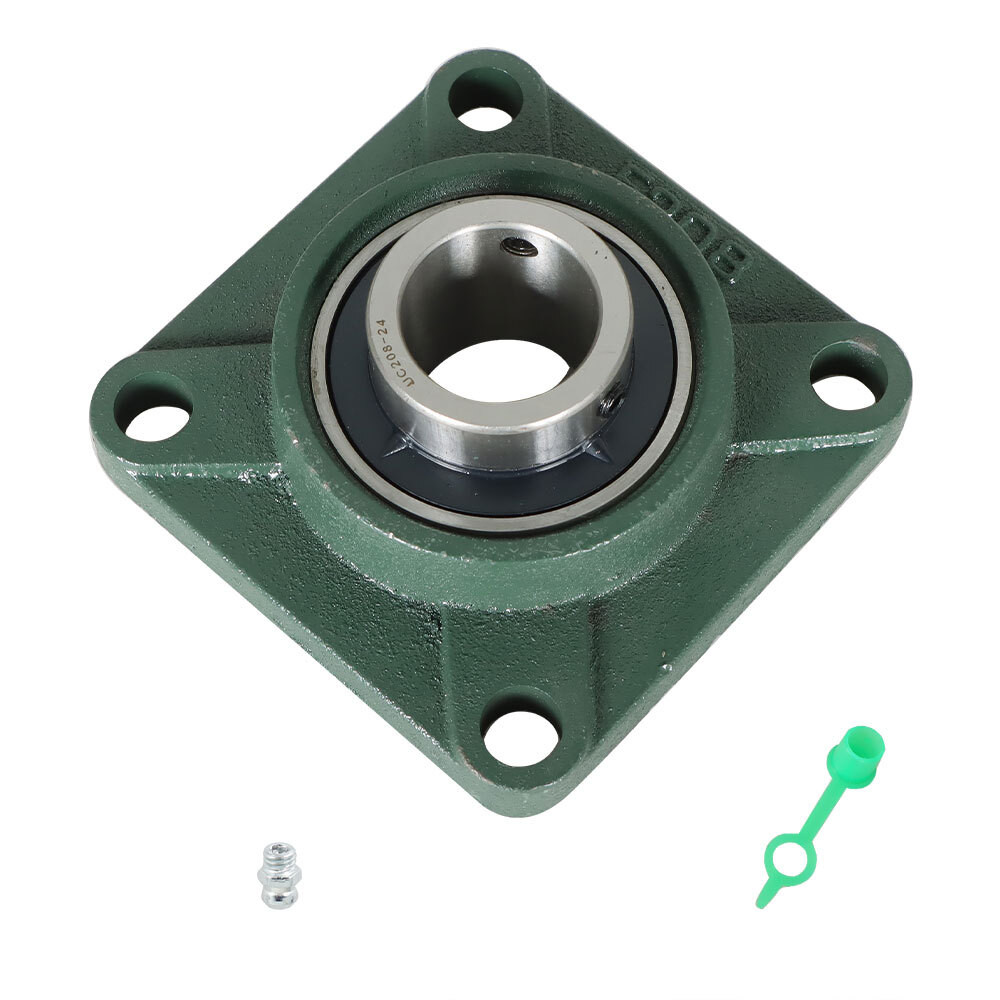 2 Pack UCF208-24 Solid Base Pillow Block Flange Bearing 1-1/2" Bore 4 Bolt