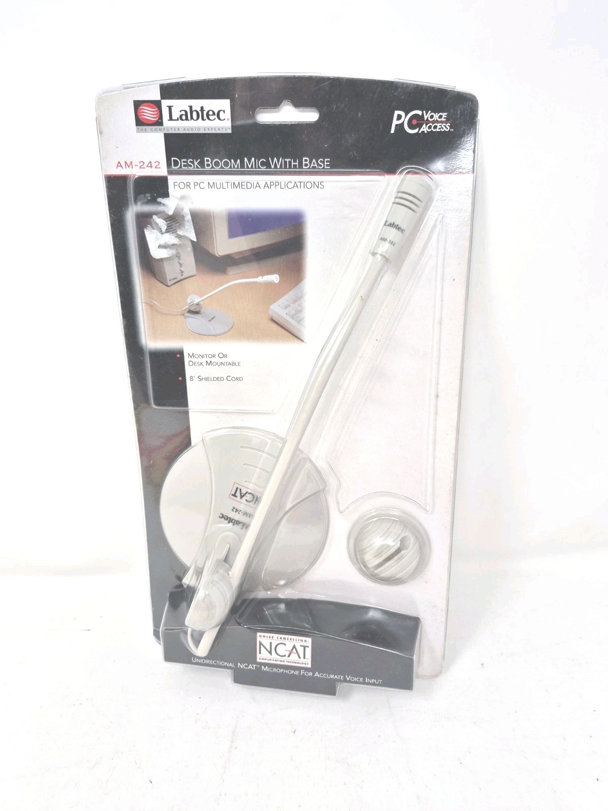 Labtec AM-242  Desk Boom Mic with Base - NCAT - PC Voice Access - New - See Desc