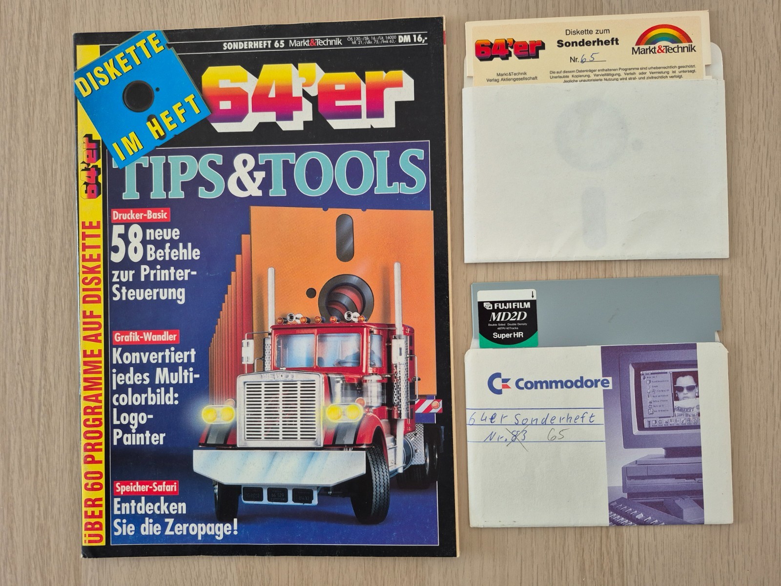 ✅ 64's Special Issue No. 65 with Floppy ⭐ Commodore C64 / C128 ⭐ Good Condition ⚡️