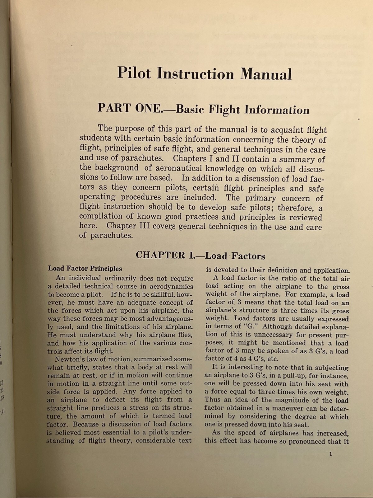 1958 US Dept. Commerce C.A.A. Technical Manuel #106 Pilot Instruction Manual