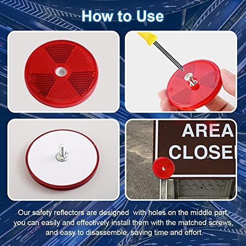 12 Pack Front Reflector Round Reflector for Driveway Fence Gate Posts