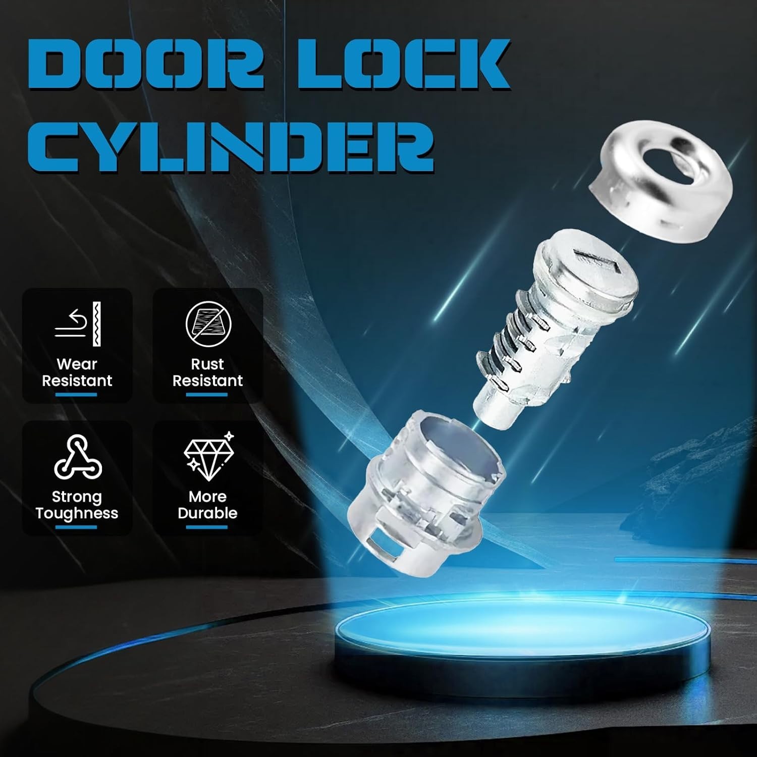 2PCS Door Lock Cylinder Set Front Left/Right,Compatible with Chevrolet Truck C10