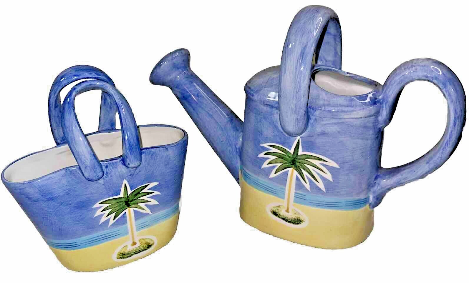 Style-Eyes By Baum Bros Ceramic Water Pitcher & Planter Spring Colors Beach Vibe