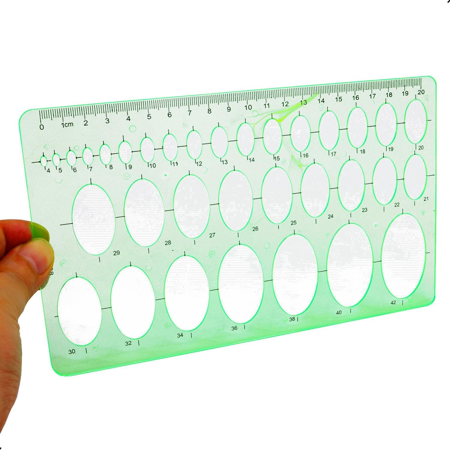 1Pcs 20cm Oval Ruler Drafting Template,Oval Line Drawing Ruler,Oval Tracing D...