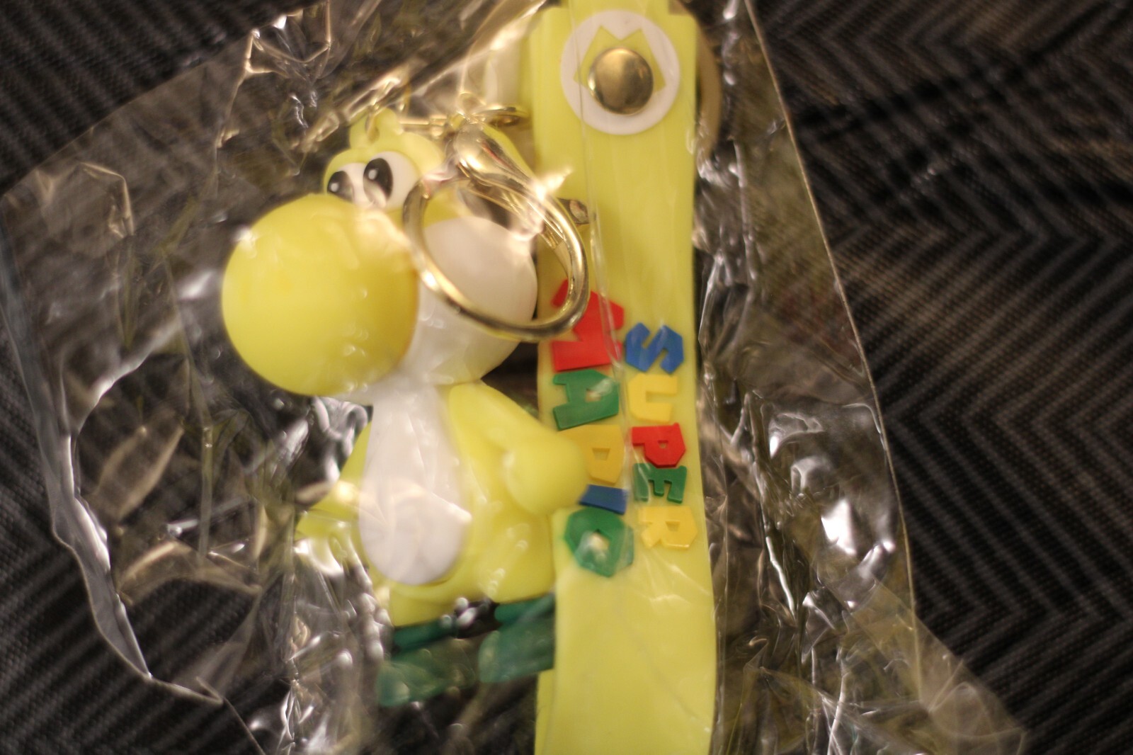 Yellow Yoshi - Super Mario Bros 3D Rubber Keychain