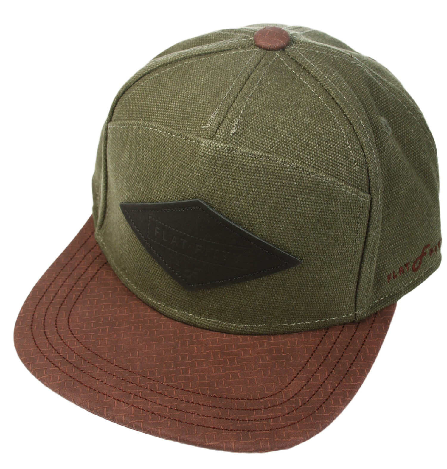 Flat Fitty Trenches Hybrid Adjustable Buckle Back Baseball Cap Hat, Green