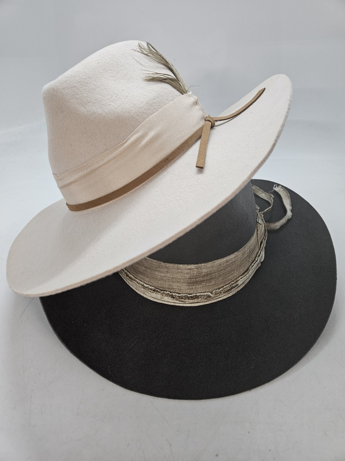 Lot of 2 Shyanne Women's Felt Western Feathered & Wool Fashion Hats, Size 7