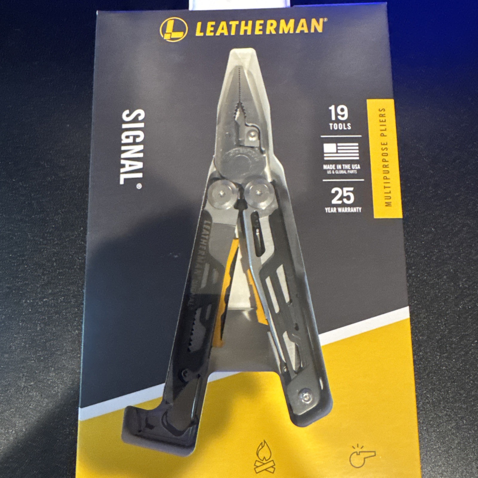 LEATHERMAN Signal Multi-Tool W/Sheath Black and Silver with sheath