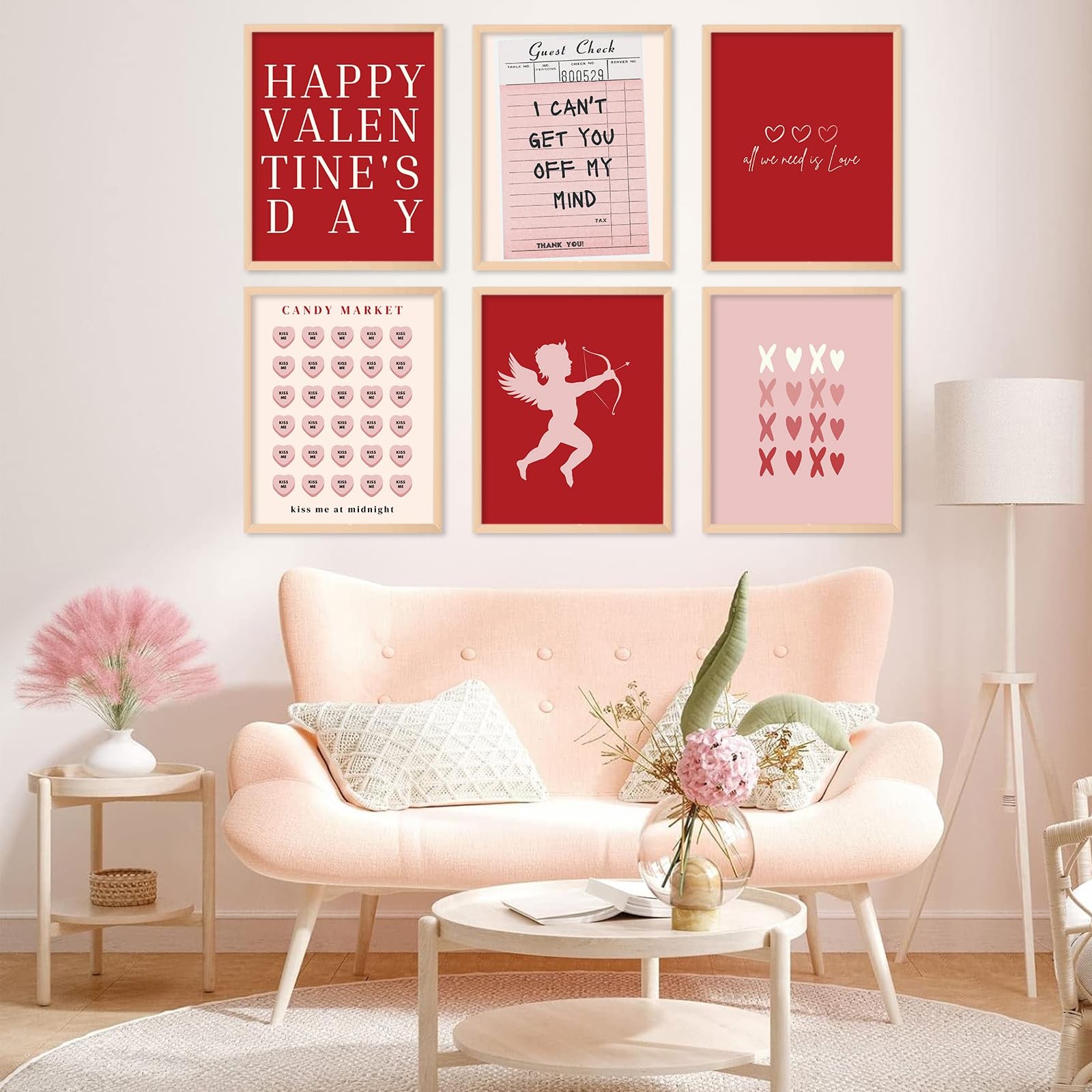 12Pcs Valentine's Day Wall Art Prints Retro Romantic Love Heart Cupid Art Poster