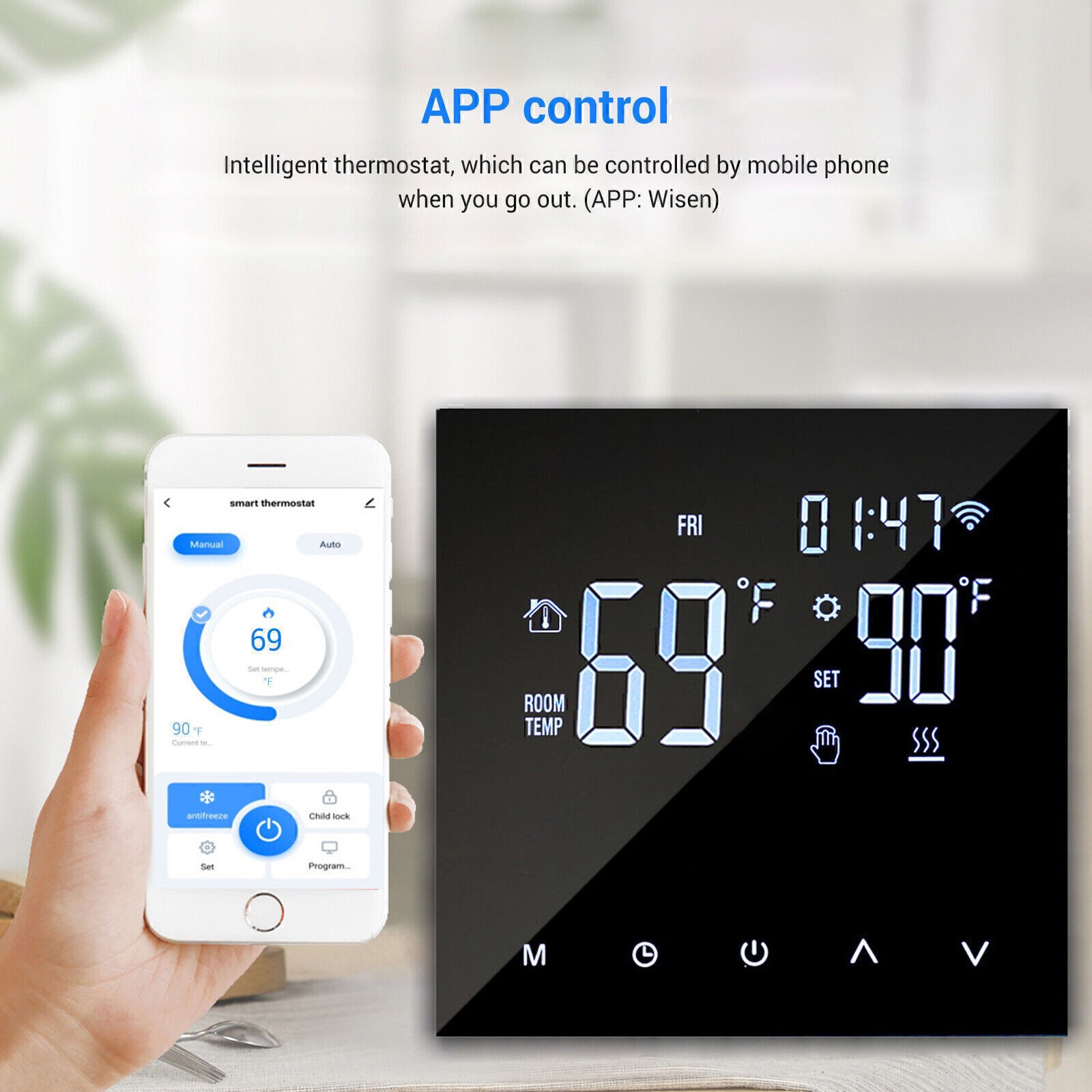 WIFI Smart Thermostat LCD Display Remote App Management for Climate Control US