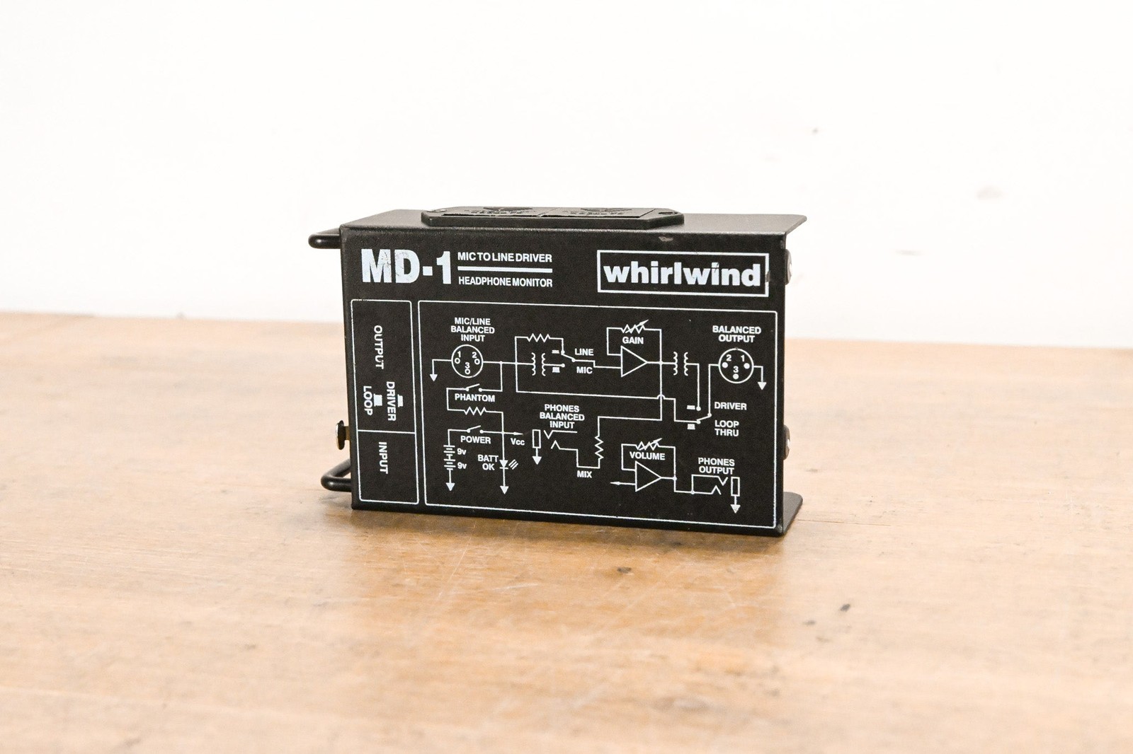 Whirlwind MD-1 Portable Mic Preamp / Line Driver & Headphone Monitor CG012V4