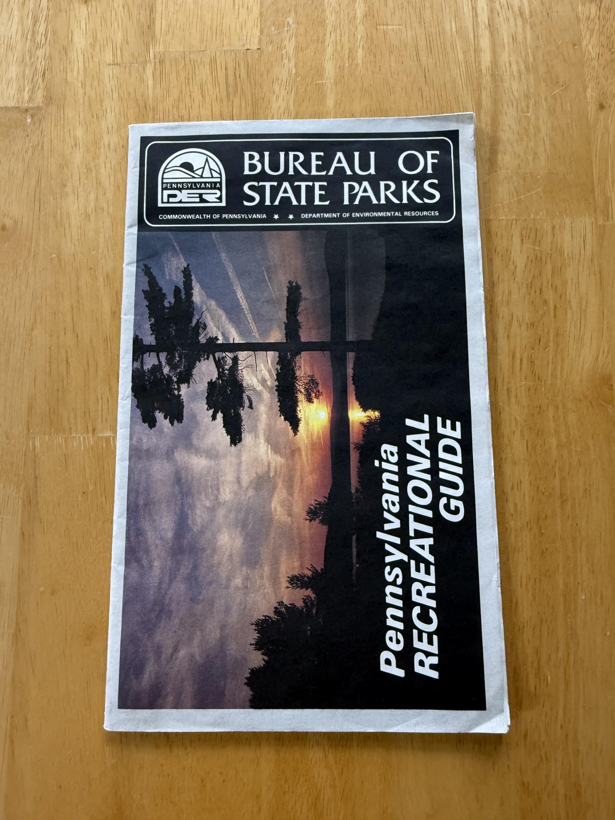 Vintage 1990 Pennsylvania State Parks Recreational Guide Map Folded Brochure