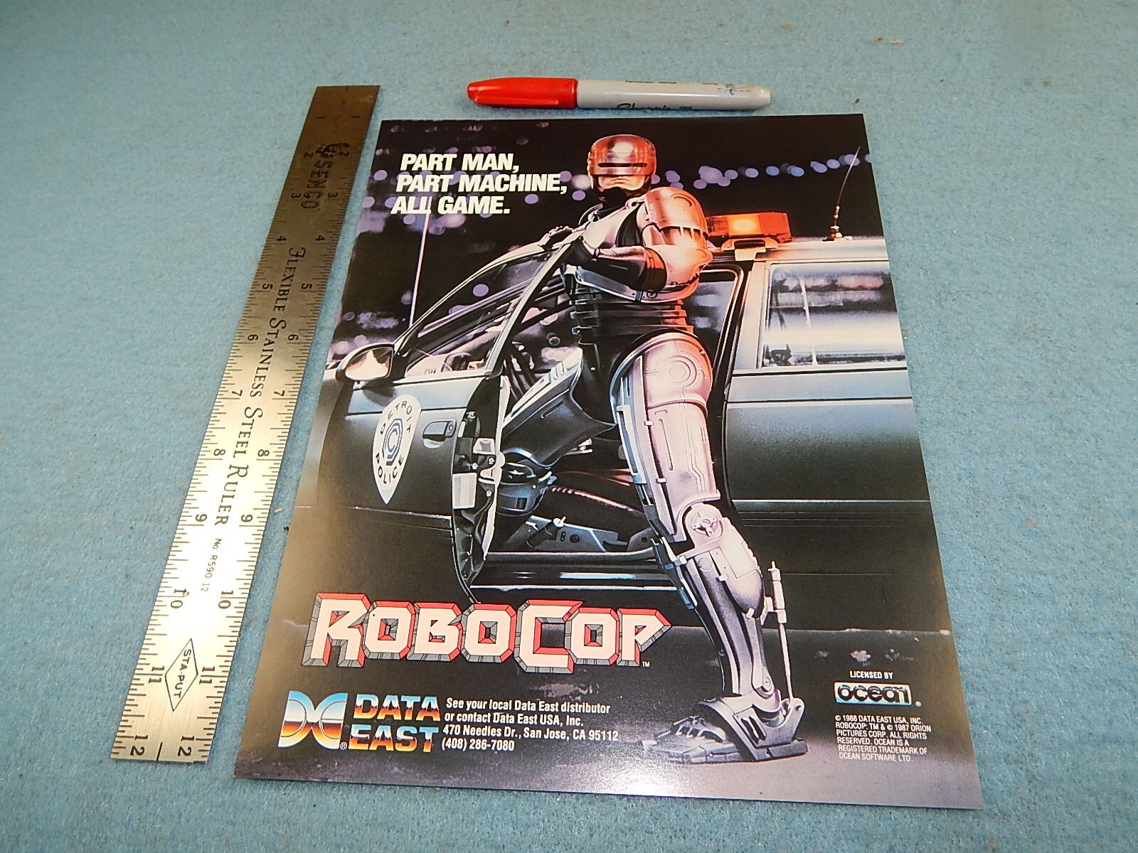 1988 Data East ROBOCOP video game advertising flyer