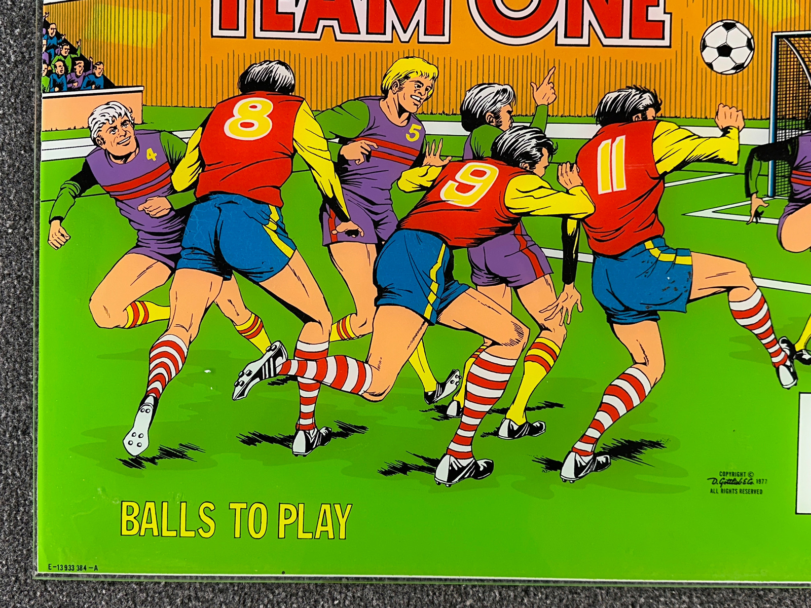 Gottlieb Team One Pinball Machine Game Backglass ORIGINAL