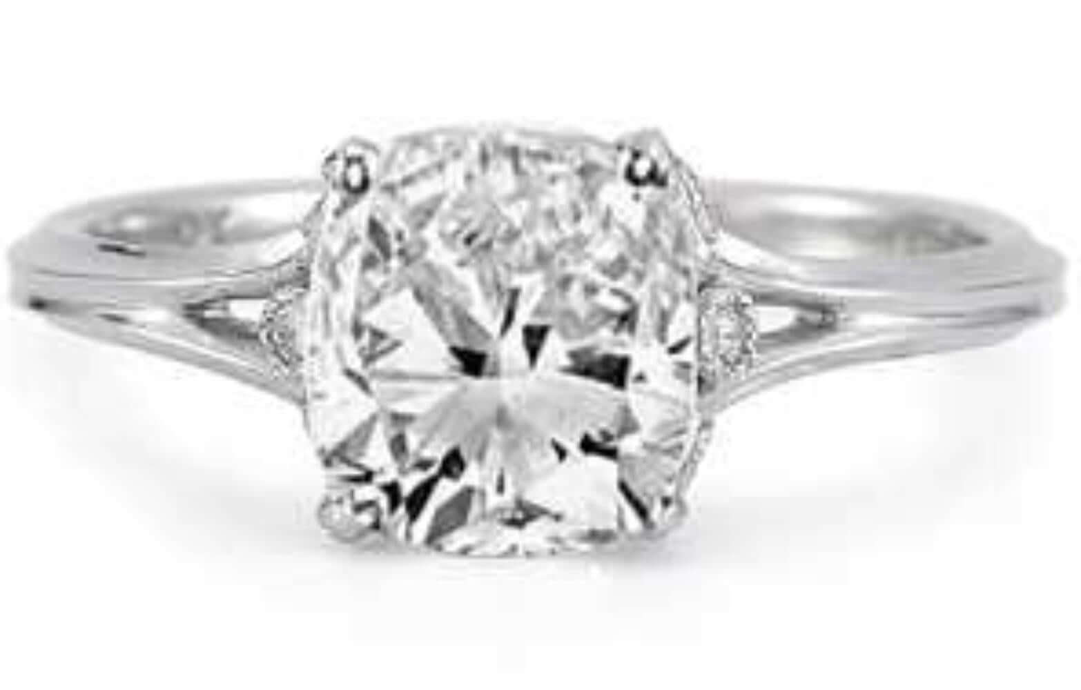 Sterling Silver Semi Mount Ring Setting Cushion CU 11X11mm