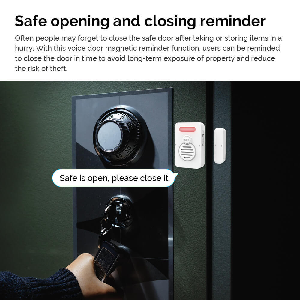 Wireless Voice Door Alarms When Opened 90dB Adjustable Volume Window Alert 8Pack
