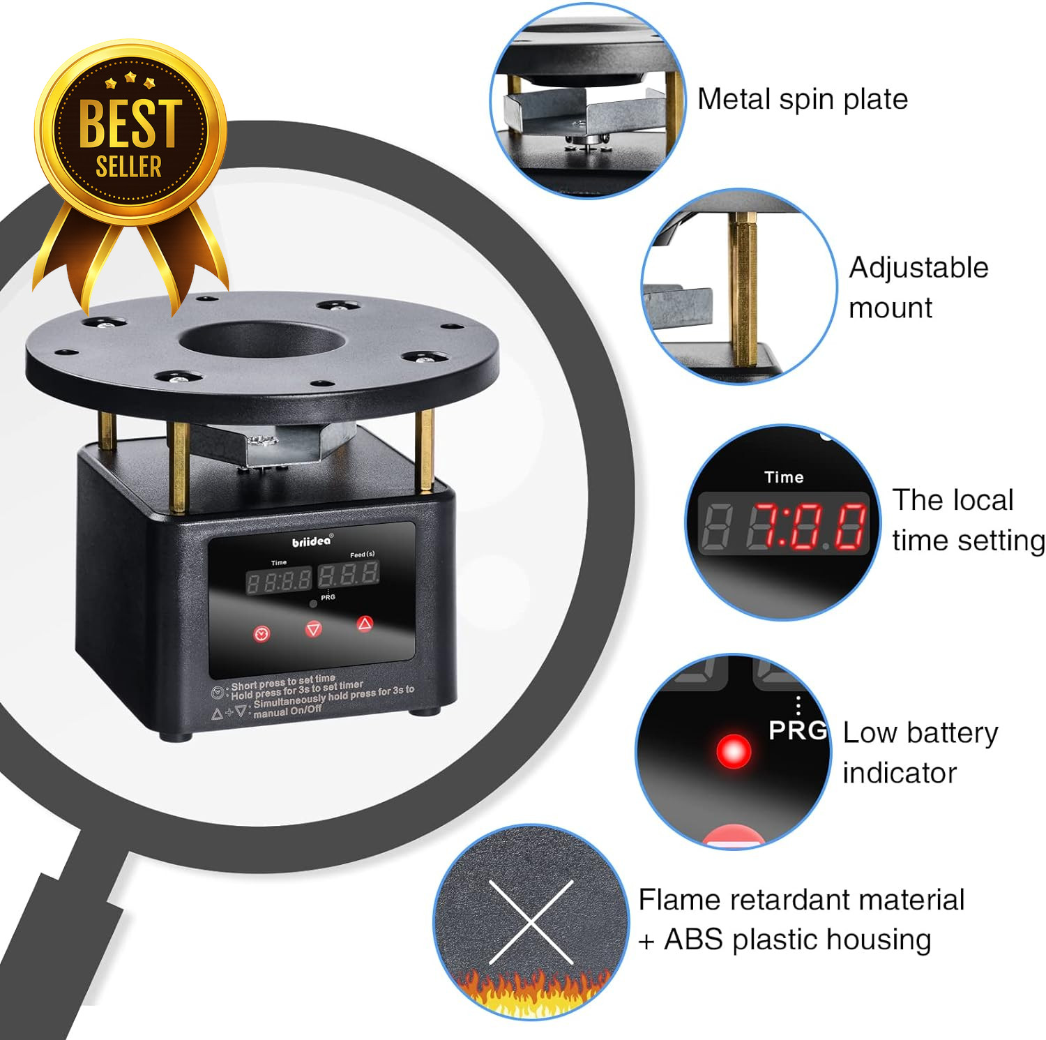 Deer Feeder Timer Kit All-in-One Programmable Digital Motor Spinner Plate Adjust