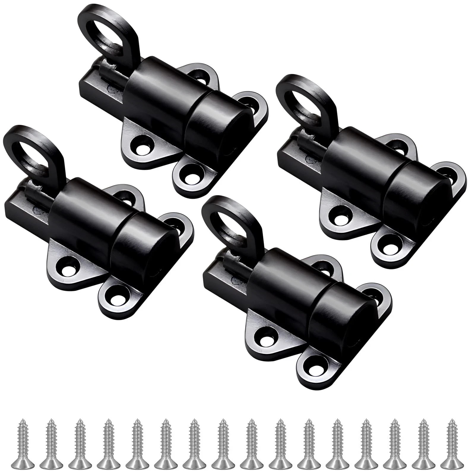 4 Packs Self Closing Latch Spring Door Lock Resilient Bolt Security Automatic